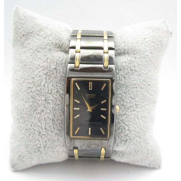 Women Seiko Quartz WR Analog 21mm Tank Watch (H959) "New Battery" 1N00-5H49 - Picture 1 of 11